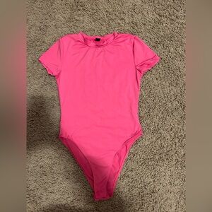 pink shein body suit